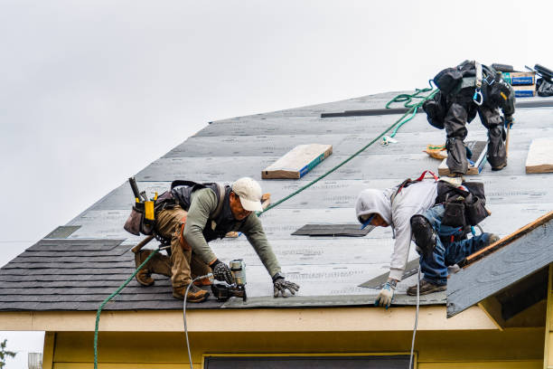 Professional Roofing technician working in Wellesley Hills, MA